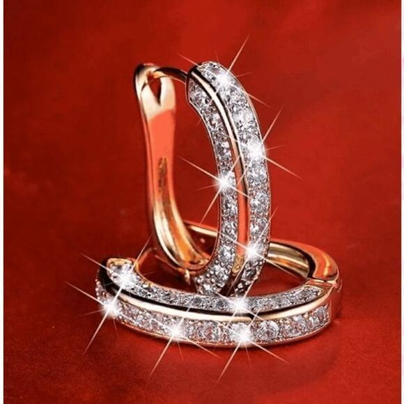 Gold Diamond Earrings  - Picture 3 of 7